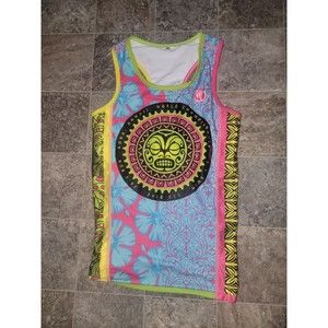 Womans Pink Tiki Athletic Bike Shirt Hawaii World Championship Size Small #878